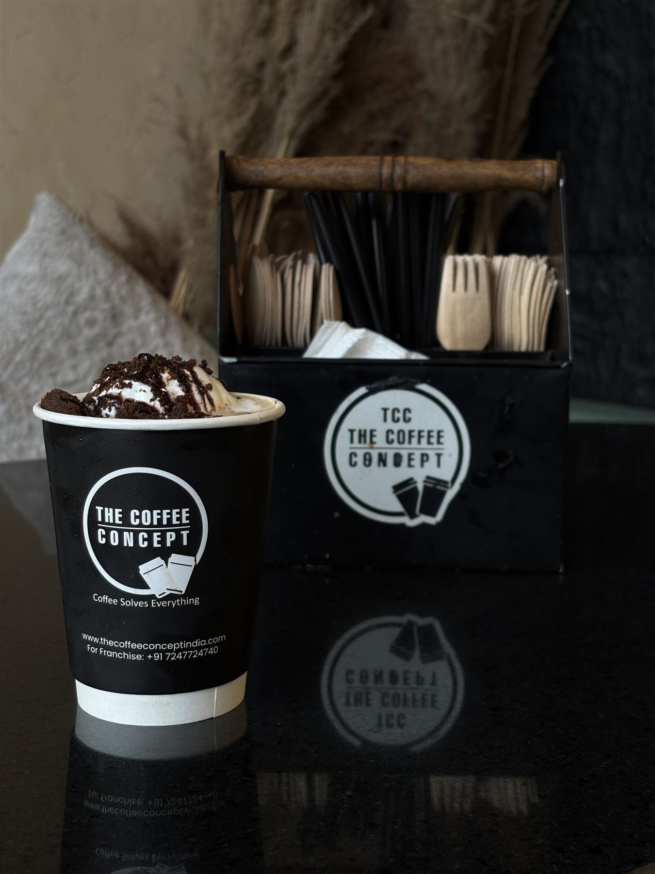 Hot chocolate topped with cream
